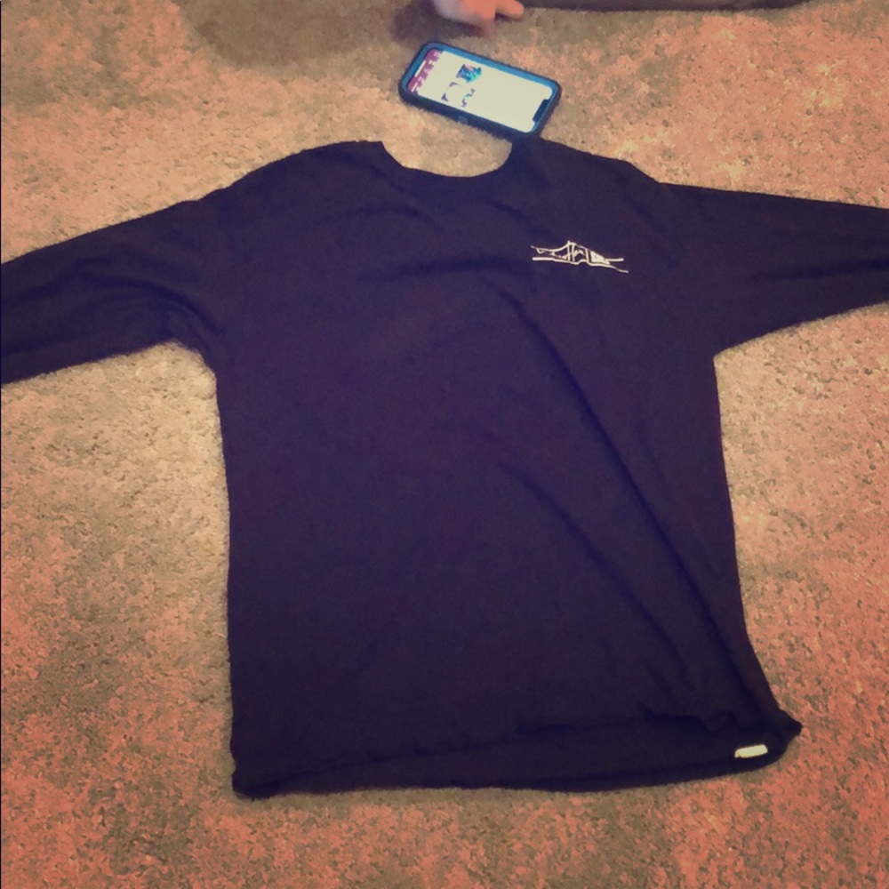 DC whistle long sleeve tee shirt black and white